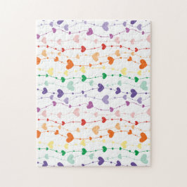  Rainbow Hearts Pattern Legpuzzel