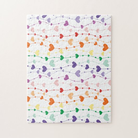  Rainbow Hearts Pattern Legpuzzel (Verticaal)