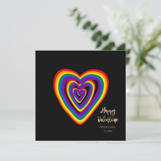 Rainbow Hearts Pattern LGBTQ Valentijnsdag (Staand voorkant)