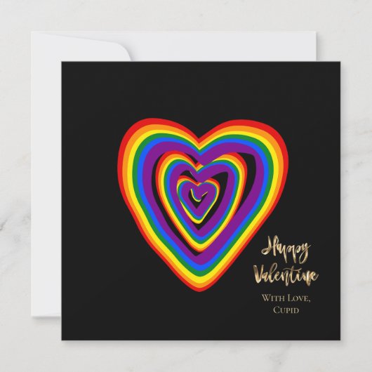 Rainbow Hearts Pattern LGBTQ Valentijnsdag (Voorkant)
