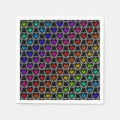 Rainbow Hearts Pattern Napkins Servetten (Voorkant)