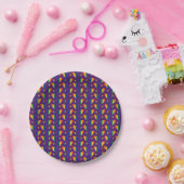 Rainbow Hearts Pattern Papieren Bordje (Feest)