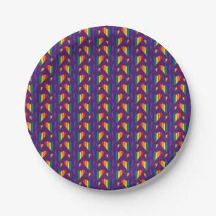 Rainbow Hearts Pattern Papieren Bordje