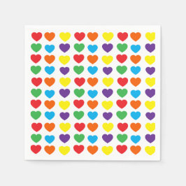 Rainbow Hearts Pattern Servet