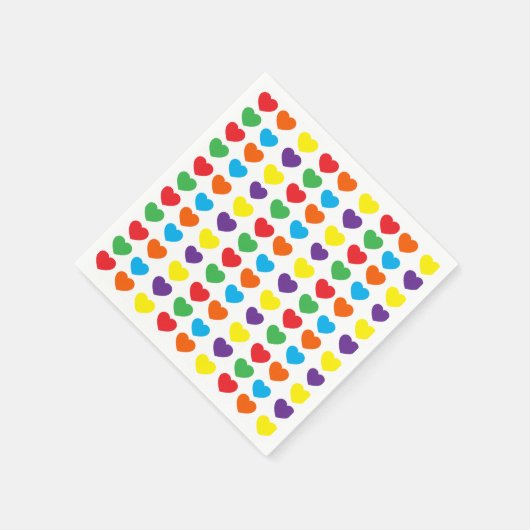 Rainbow Hearts Pattern Servet (Hoek)
