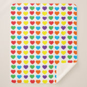 Rainbow Hearts Pattern Sherpa Deken (Voorkant)