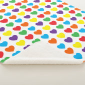 Rainbow Hearts Pattern Sherpa Deken (3/4)