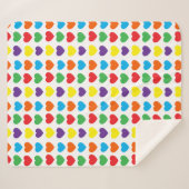 Rainbow Hearts Pattern Sherpa Deken (Voorkant (horizontaal))