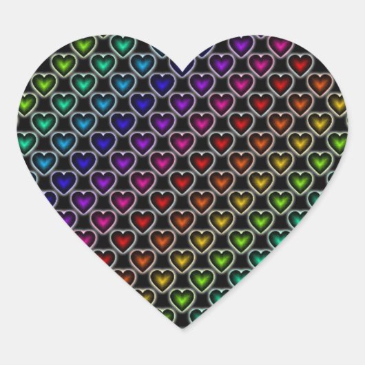 Rainbow Hearts Pattern Stickers (Voorkant)