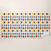 Rainbow Hearts Pattern Strandlaken (Voorkant)