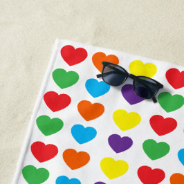 Rainbow Hearts Pattern Strandlaken