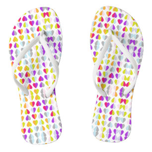 Rainbow Hearts Pattern Teenslippers