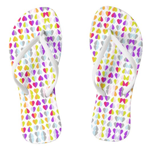 Rainbow Hearts Pattern Teenslippers (Voetbed)