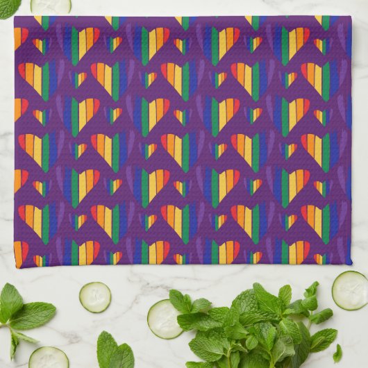 Rainbow Hearts Pattern Theedoek (Gevouwen)
