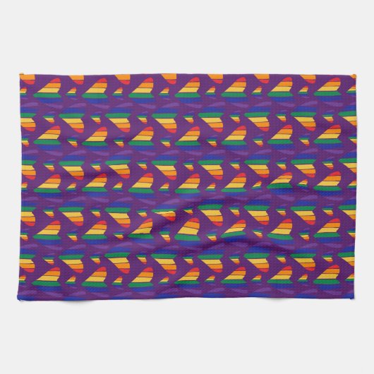 Rainbow Hearts Pattern Theedoek (Horizontaal)