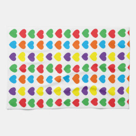 Rainbow Hearts Pattern Theedoek