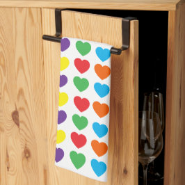 Rainbow Hearts Pattern Theedoek