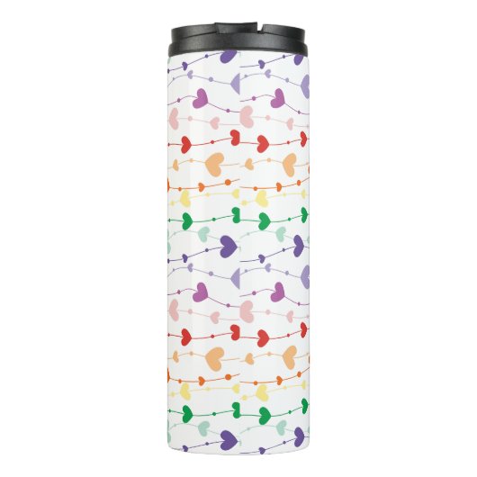 Rainbow Hearts Pattern Thermosbeker (Achterkant)