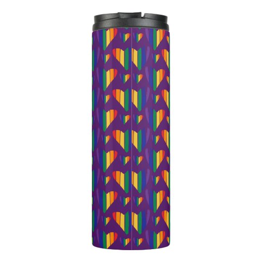 Rainbow Hearts Pattern Thermosbeker (Achterkant)