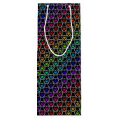 Rainbow Hearts Pattern Wine Gift Bag Wijn Cadeautas (Achterkant)
