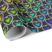 Rainbow Hearts Pattern Wrapping Paper Cadeaupapier (Rol Hoek)