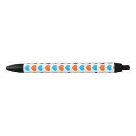 Rainbow Hearts Pattern Zwarte Inkt Pen