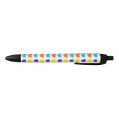 Rainbow Hearts Pattern Zwarte Inkt Pen (Bodem)