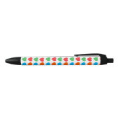 Rainbow Hearts Pattern Zwarte Inkt Pen (Bovenkant)