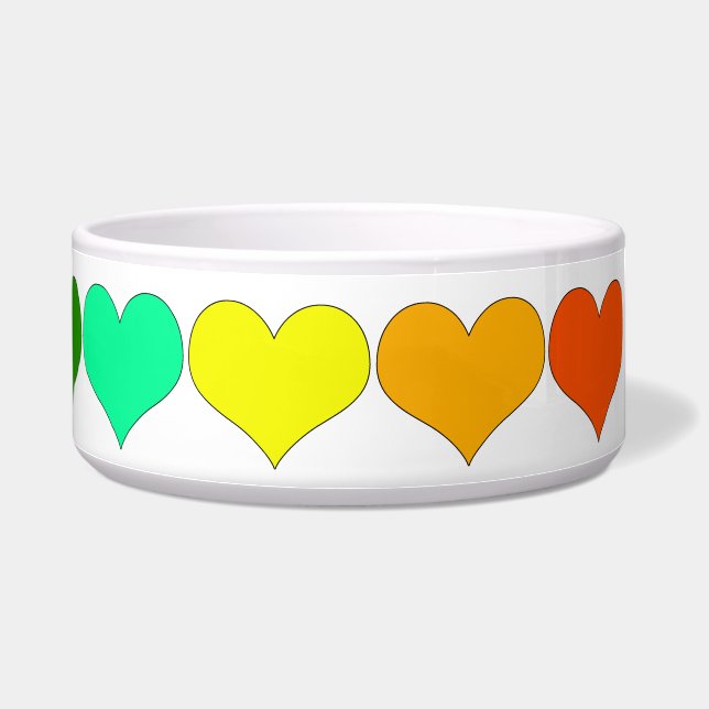 Rainbow Hearts Pet Bowl Voerbakje (Rechts)
