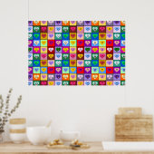 Rainbow Hearts-pleinen Poster (Keuken)