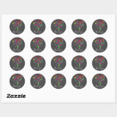 Rainbow hearts pop art Dank u Ronde Sticker (Vel)