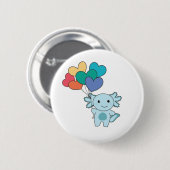 Rainbow Hearts Pride Lgbtq Balloons Axolotl Button (Voorkant /achterkant)