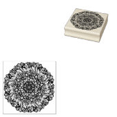 Rainbow Hearts Retro Mandala Rubberstempel (Gestempeld)