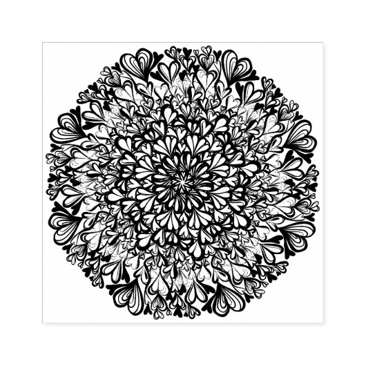 Rainbow Hearts Retro Mandala Rubberstempel (Afrduk)