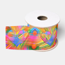 Rainbow Hearts Ribbon Grosgrain Lint