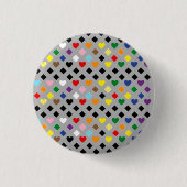Rainbow Hearts Ronde Button 3,2 Cm (Voorkant)