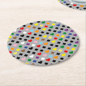 Rainbow Hearts Ronde Kartonnen Onderzetter (Gebogen)