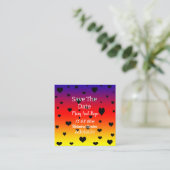 Rainbow Hearts Save The Date Gay Wedding, Informatiekaartje (Staand voorkant)