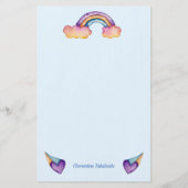 Rainbow Hearts | Schattigee Kinder Briefpapier (Voorkant)