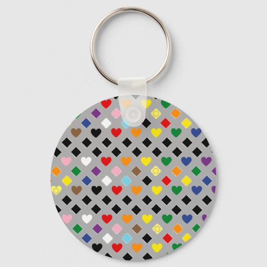Rainbow Hearts Sleutelhanger (Achterkant)