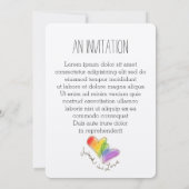Rainbow Hearts sluit zich aan bij Love Invitation Kaart (Achterkant)