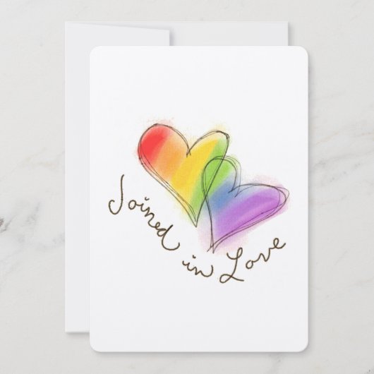 Rainbow Hearts sluit zich aan bij Love Invitation Kaart (Voorkant)