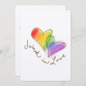 Rainbow Hearts sluit zich aan bij Love Invitation Kaart (Voorkant / Achterkant)