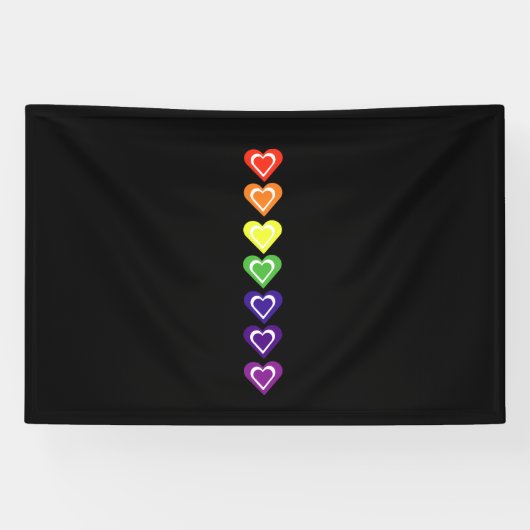 Rainbow hearts spandoek (Horizontaal)