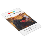 Rainbow Hearts Sparen de Datum met Foto Magneet (Rechterzijde)