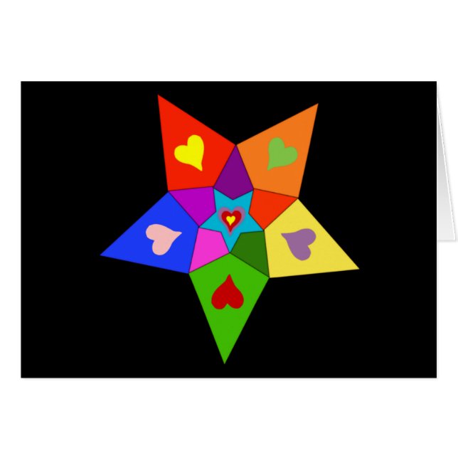 Rainbow Hearts Star (Voorkant Horizontaal)