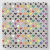 Rainbow Hearts Stenen Onderzetter (Voorkant)