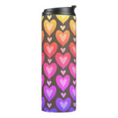 Rainbow Hearts Thermal Tumbler Thermosbeker (Gedraaid links)