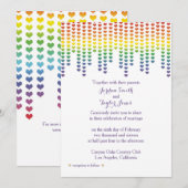 Rainbow Hearts Uitnodiging (Voorkant / Achterkant)