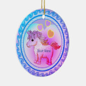 Rainbow Hearts Unicorn Keramisch Ornament (Rechts)